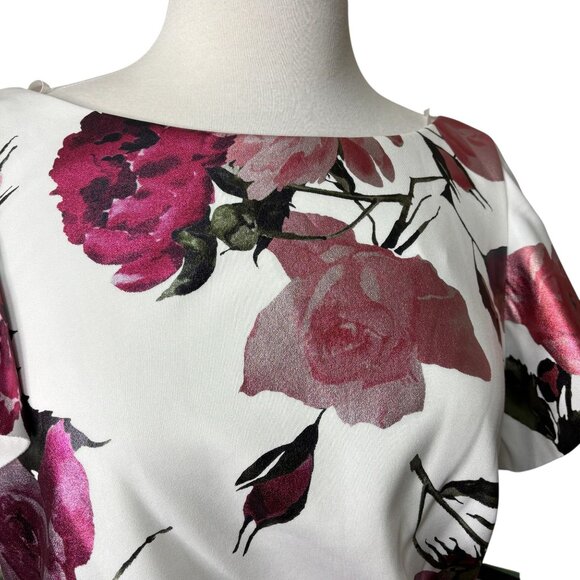 JH Evening Jessica Howard Floral Pink and White Size 14 New With Tag - Picture 7 of 9